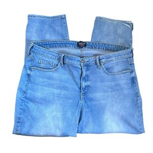 NYDJ Curves 360 Slim Straight Ankle Jeans High-Rise Stretch Denim Size 16 Short